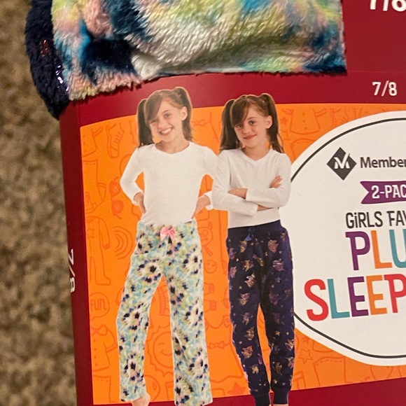 Member's Mark Girl's Favorite Plush & Soft Fleece Sleep Pant 2 Pack 7/8 Unicorn - Picture 5 of 6